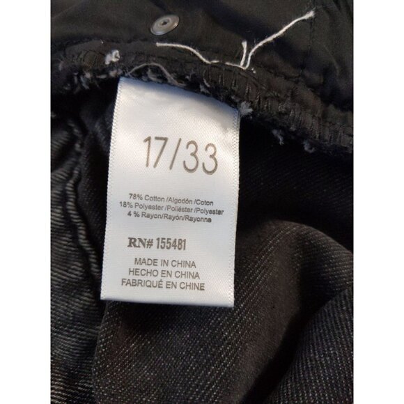 Simple Society Black distressed raw hem straight super high rise jeans Size 17/3 - Picture 11 of 13